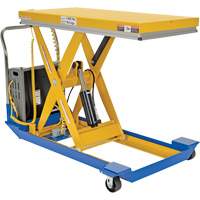 DC Powered & Manual Scissor Lift Table, Steel, 48" L x 24" W, 1000 lbs. Capacity MP198 | Brunswick Fyr & Safety