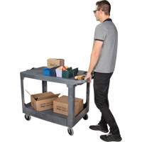 Chariot utilitaire pour l'entretien avec tablette plate, 2 tiers, 25-1/4" x 32-1/4" x 44", Capacit&eacute; 550 lb Brunswick Fyr & Safety