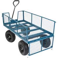 Wagon avec c&ocirc;t&eacute;s rabattables, 24" la x 48" la x Capacit&eacute; 800 lb Brunswick Fyr & Safety