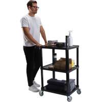Chariot utilitaire avec tablette plate, 3 tiers, 18-1/8" x 37-3/8" x 27-3/4", Capacit&eacute; 330 lb Brunswick Fyr & Safety