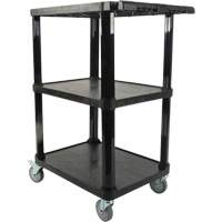 Chariot utilitaire avec tablette plate, 3 tiers, 18-1/8" x 37-3/8" x 27-3/4", Capacit&eacute; 330 lb Brunswick Fyr & Safety