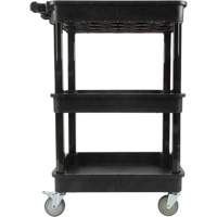 Chariot utilitaire avec tablette &agrave; bordure profonde, 3 tiers, 19" x 39-1/2" x 28-1/4", Capacit&eacute; 330 lb Brunswick Fyr & Safety