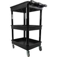 Chariot utilitaire avec tablette &agrave; bordure profonde, 3 tiers, 19" x 39-1/2" x 28-1/4", Capacit&eacute; 330 lb Brunswick Fyr & Safety