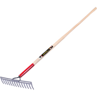 Pro Double Back Level Rake, Ashwood Handle, 13-3/4" W, Tempered Steel Blade, 14 Tines Brunswick Fyr & Safety