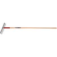 Level Rake, Wood Handle, 14-3/4" W, Tempered Steel Blade, 16 Tines Brunswick Fyr & Safety