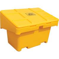 Contenants pour sel & sable SOS, Avec Moraillon, 42" x 29" x 30", 11 pi³, Jaune Brunswick Fyr & Safety