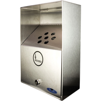 Smoking Receptacles, Wall-Mount, Stainless Steel, 3.3 Litres Capacity, 13-1/2" Height NI752 | Brunswick Fyr & Safety