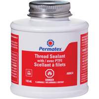 Thread Sealant with PTFE, Brush Top Bottle, 118 ml, -54°C - 150°C/-65°F - 300°F NIR857 | Brunswick Fyr & Safety