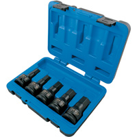 Metric Impact Bit Socket Set, Hex, 3/4" Drive, 5 Pcs Brunswick Fyr & Safety