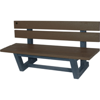 Outdoor Park Benches, Recycled Plastic, 60" L x 22-13/16" W x 29-13/16" H, Umber NJ025 | Brunswick Fyr & Safety