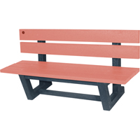 Outdoor Park Benches, Recycled Plastic, 60" L x 22-13/16" W x 29-13/16" H, Redwood Brunswick Fyr & Safety