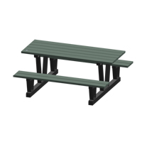 Recycled Plastic Outdoor Picnic Tables, 72" L x 60-5/16" W, Grey NJ034 | Brunswick Fyr & Safety
