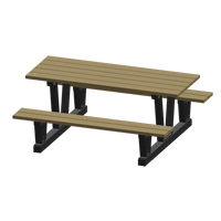 Recycled Plastic Outdoor Picnic Tables, 72" L x 60-5/16" W, Sand NJ037 | Brunswick Fyr & Safety