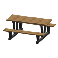 Recycled Plastic Outdoor Picnic Tables, 72" L x 60-5/16" W, Redwood NJ038 | Brunswick Fyr & Safety