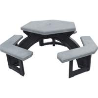 Recycled Plastic Hexagon Picnic Tables, 78" L x 78" W, Grey Brunswick Fyr & Safety