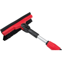 Snow Brush With Pivot Head, Telescopic, Rubber Squeegee Blade, 52" Long, Black/Red NJ144 | Brunswick Fyr & Safety
