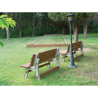Basics&reg; Flip Top Park Bench / Table, Plastic, 96" L x 26" W x 34" H, Sand Brunswick Fyr & Safety