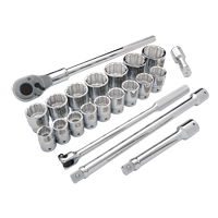 SAE Socket Set, 21 Pcs, 3/4" Drive Size Brunswick Fyr & Safety