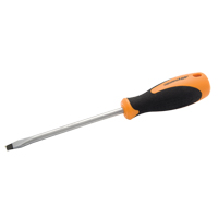 Slotted Screwdriver, 1/4" Tip, Round, 9-1/3" L, Cushion Grip Handle Brunswick Fyr & Safety