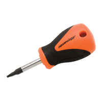Square Recess Stubby Screwdriver, #1 Tip, Round, 3-4/5" L, Plastic/Wood/Cushion Grip Handle Brunswick Fyr & Safety