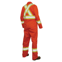 Unlined Safety Coveralls, Large, High Visibility Orange Brunswick Fyr & Safety