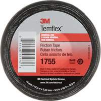Temflex Cotton Friction Tape 1755, 19 mm (3/4") x 18.28 m (60'), Black Brunswick Fyr & Safety