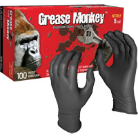 Grease Monkey&reg; Disposable Gloves, Large, Nitrile, 5-mil, Powder-Free, Black Brunswick Fyr & Safety