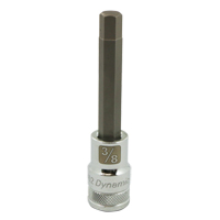 SAE Long Bit Socket, 3/8" x 3.94" L, 1/2" Drive Brunswick Fyr & Safety