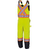 5041BB Waterproof Quilted Bib Pants, Polyester, Large, High Visibility Lime-Yellow Brunswick Fyr & Safety