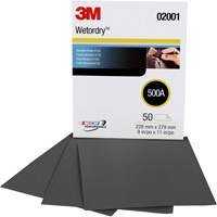 Feuille abrasive 411Q Wetordry, 9" x11", Grain 500, Carbure de silicium Brunswick Fyr & Safety