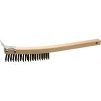 Brosse de nettoyage avec racloir, Acier, 3 x 19 rangs de fils, Longueur 13" Brunswick Fyr & Safety