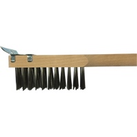 Brosse de nettoyage avec racloir, Acier inoxydable, 3 x 10 rangs de fils, Longueur 20" Brunswick Fyr & Safety