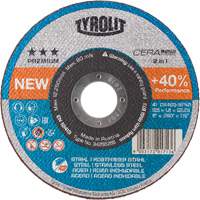 Premium Cerabond Cut-Off Wheel, 5" x 1/16", 7/8" Arbor, Type 27, Ceramic, 12250 RPM NY198 | Brunswick Fyr & Safety