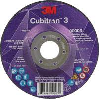 Cubitron 3 meule a moyeu d&eacute;port&eacute;, 4-1/2" x 1/4", Arbre 7/8", C&eacute;ramique, Type T27 Brunswick Fyr & Safety