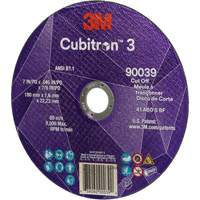 Meule &agrave; tronçonner Cubitron 3, 7" x 0,09", Arbre de 7/8", Type T27, C&eacute;ramique, 8500 Tr/min Brunswick Fyr & Safety