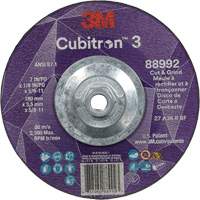 Cubitron 3 Cut and Grind Wheel, 7" x 1/8", 5/8"-11 Arbor, Type 27, 36 Grit, Ceramic Brunswick Fyr & Safety