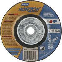 NorZon Plus SGZ CA Grinding & Cutting Wheel, 4-1/2" x 1/8", 5/8"-11 Arbor, Type 27, Ceramic Alumina Brunswick Fyr & Safety