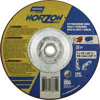NorZon Plus SGZ  Grinding & Cutting Wheel, 7" x 1/8", 5/8"-11 Arbor, Type 27, Ceramic Alumina Brunswick Fyr & Safety