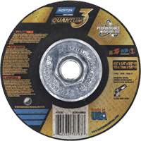 Quantum3 SG Grinding Wheel, 4-1/2" x 1/4", 5/8"-11 Arbor, Ceramic Alumina, Type 27 Brunswick Fyr & Safety