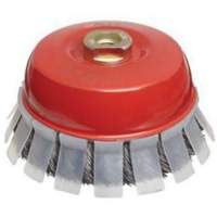 Knotted Wire Cup Brush with Protective Guard, 2-3/4" Dia. x 5/8"-11 Arbor Brunswick Fyr & Safety