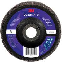 Disque &agrave; lamelles conique 1169F Cubitron 3, 5" x 7/8", Type T29, Grain 80+, C&eacute;ramique Brunswick Fyr & Safety