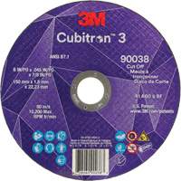 Cubitron 60+ Grit 3 Cut-Off Wheel, 6" x 0.045", 7/8" Arbor, Type T1, Ceramic, 10200 RPM Brunswick Fyr & Safety
