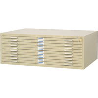 Steel Plan Files, 10 Drawers, 46-3/8" W x 35-3/8" D x 16-1/2" H Brunswick Fyr & Safety