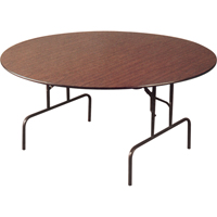 Folding Table, Round, 60" L x 60" W, Laminate, Brown OA304 | Brunswick Fyr & Safety