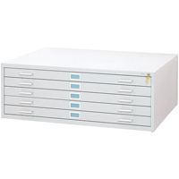 Steel Plan Files-5 Drawer, 5 Drawers, 53-3/8" W x 41-3/8" D x 16-1/2" H Brunswick Fyr & Safety