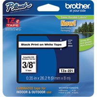 Tze Tape Cartridges, 9 mm x 314.96" or 8 m, Black on White OB650 | Brunswick Fyr & Safety