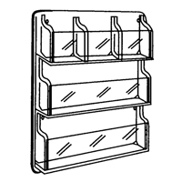 Pr&eacute;sentoirs, Mural, 9 fentes, Plastique, 30" la x 2" p x 36-7/8" h Brunswick Fyr & Safety