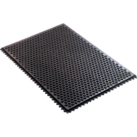 Syst&egrave;me de tapis anti-fatigue emboîtable en caoutchouc conducteur, Caoutchouc, 2' la c, 3' lo, 1/2" &eacute;paisseur, Noir Brunswick Fyr & Safety