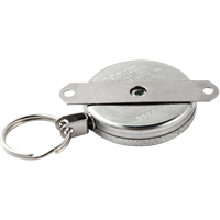 Self Retracting Key Chains, Chrome, 48" Cable, Mounting Bracket Attachment ON544 | Brunswick Fyr & Safety