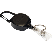 Self Retracting ID Badge and Key Reel, Zinc Alloy Metal, 24" Cable, Carabiner Attachment OP293 | Brunswick Fyr & Safety